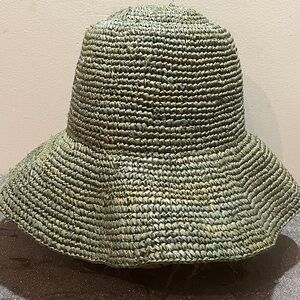 Vintage Green Floppy Banana Republic Straw Hat~Travel Companion